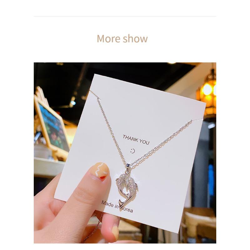 Women S Pisces Zircon Inlaid Clavicle Chain Luxury Simple Versatile Necklace With You For Life