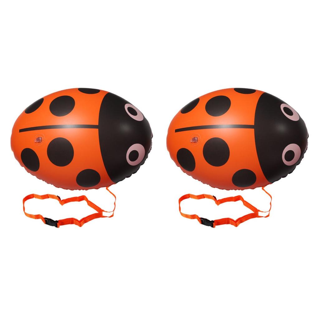 PVC Swimming Buoy Bag Inflatable Ladybug Float Bag Floating Double AirBag with Waist Belt High Visibility Water Sport Safety Bag