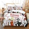 Cool Baccano! Firo Prochainezo Ennis 1930s Mafia Immortal Vintage Dark Fantasy Japanese Anime Bedding Set Duvet Cover + 2 Pillow