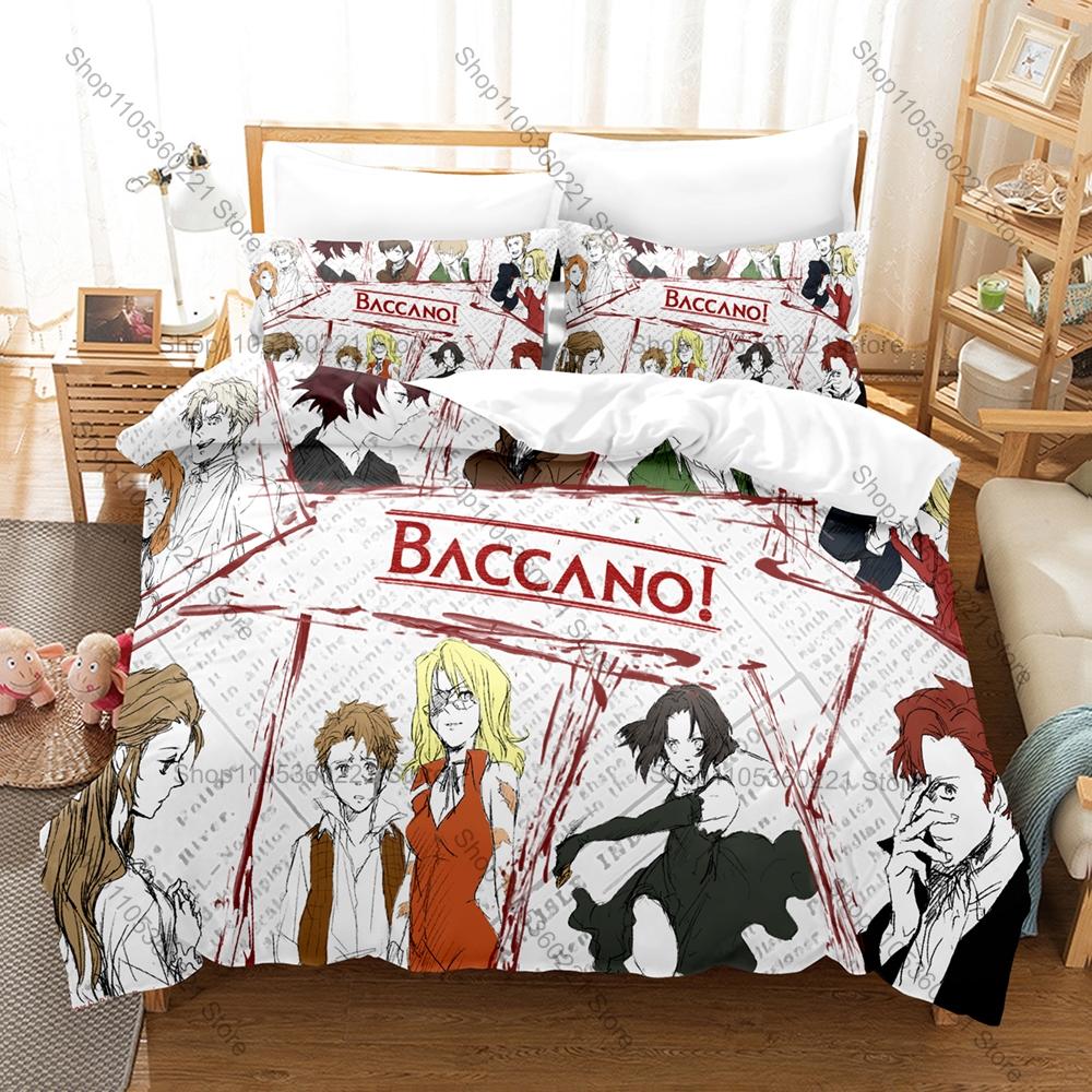 Cool Baccano! Firo Prochainezo Ennis 1930s Mafia Immortal Vintage Dark Fantasy Japanese Anime Bedding Set Duvet Cover + 2 Pillow