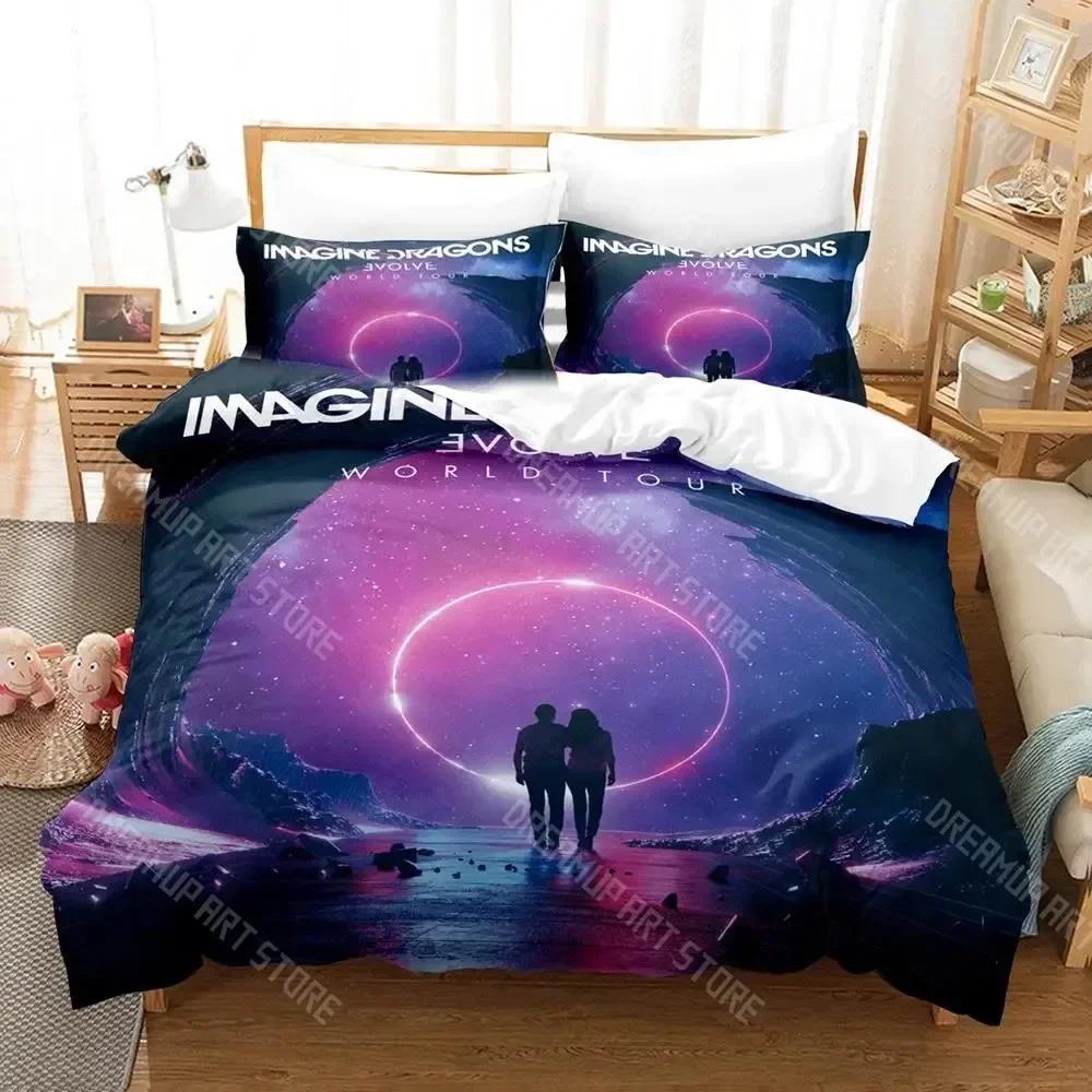 Set da letto Imagine Dragons Singolo Gemello Matrimoniale Queen King Size Set da letto Aldult Bambino Camera da letto Set Copripiumino Set Lenzuola Stampa 3D
