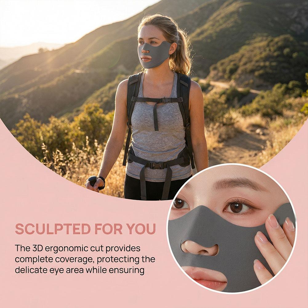 UPF50+ Sonnenschutz-Gesichtsmaske, Atmungsaktives Polyester UV-Schutz für Radfahren, Wandern & Outdoor-Aktivitäten