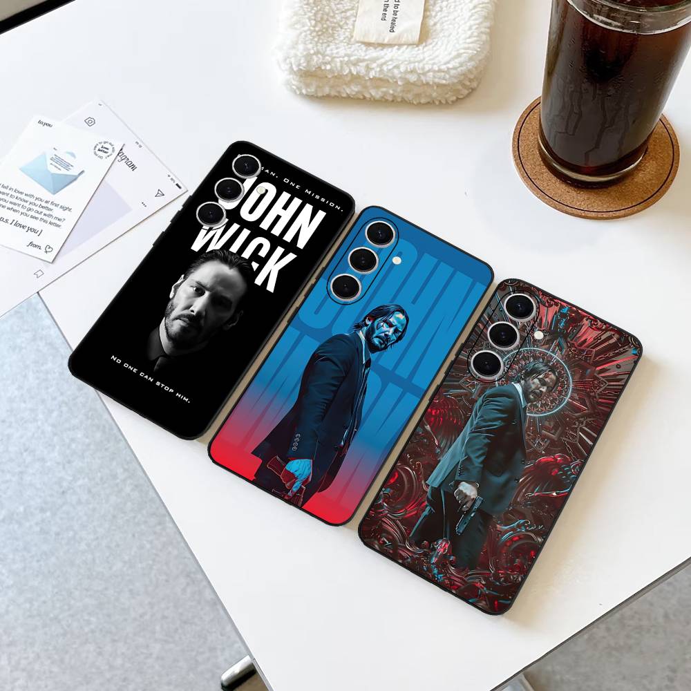1pc Classic J-john Movie W-wick Phone Case For Samsung S 24 Fe 25 Ultra Plus 20 Lite 21 30 22 23 24 22 Ultra 5G Fundas
