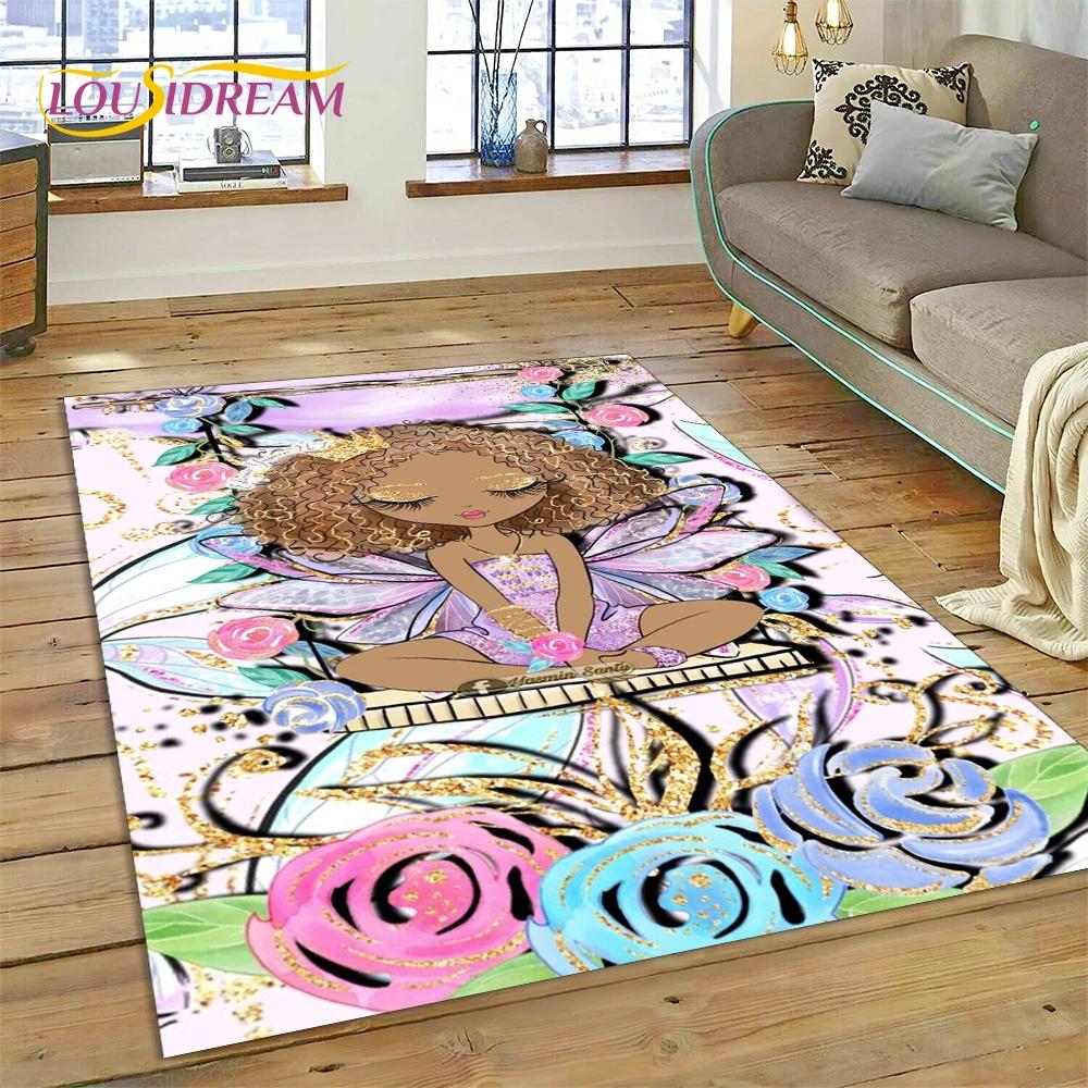 Cute Dream Ballet Girl Ballerina Fairy Carpet Rug for Bedroom Living Room Home Sofa Decoration,Child Game Large Decor Floor Mat