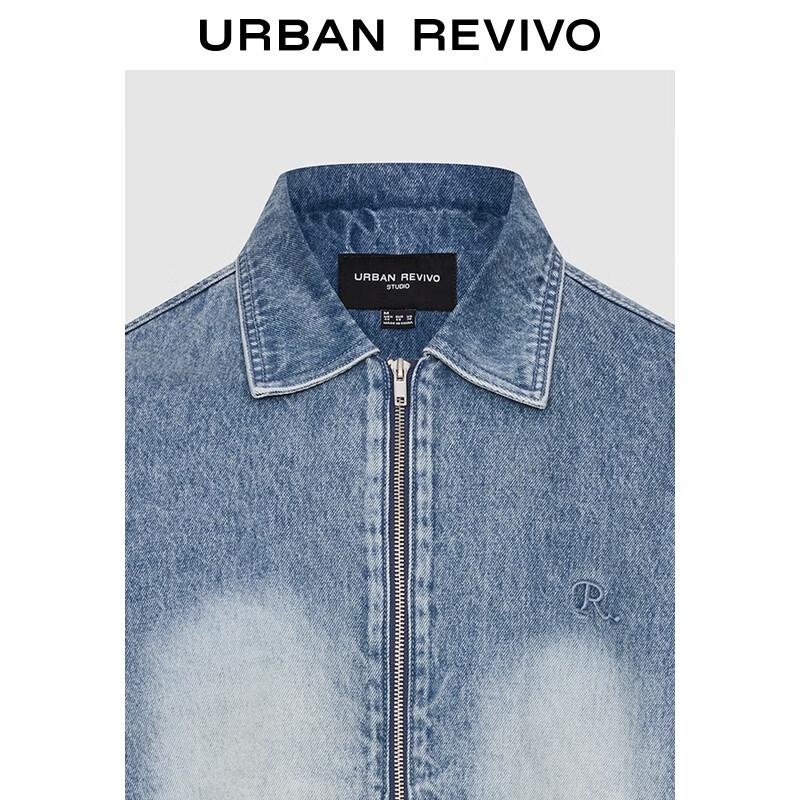 UR Men's Retro Letter Embroidered Denim Jacket