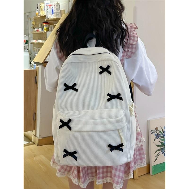Schoolbag Japanese ins schoolbag for girls High value college students Simple niche versatile backpack Female Korean high school backpack