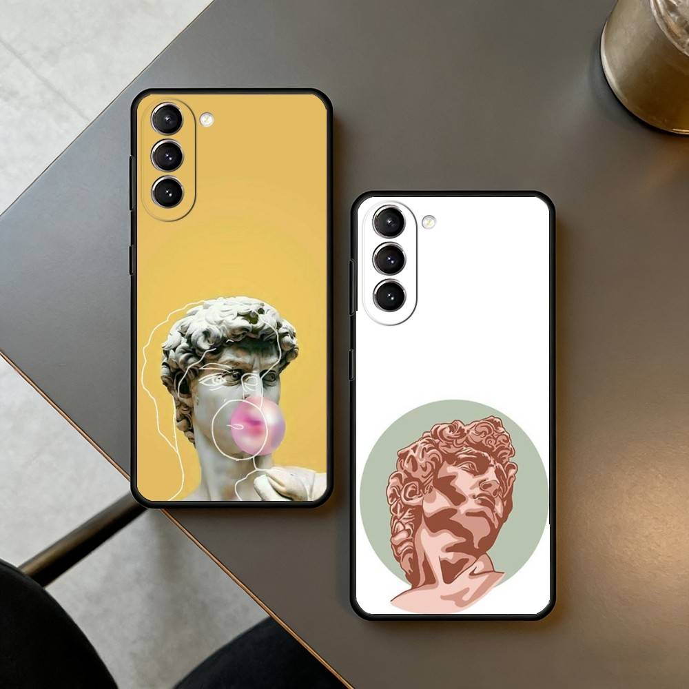 D-David-ID A-Art-RT Phone Case For Samsung S25,24,23,22,30,21,10,9,Ultra,Plus,Lite,FE,4,5 G Soft Black Case