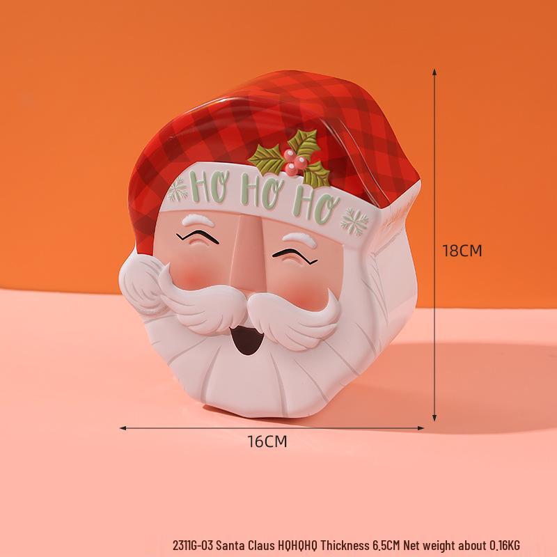Christmas Gingerbread Man & Santa Claus Tin Cookie and Candy Storage Box