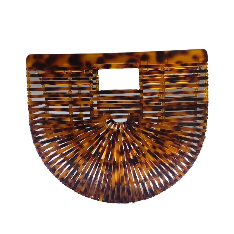 

Fashion Basket Bag New Evening Handbag Summer Acrylic Vacation Beach Brand Hollow Women s Clutch Hand Party Seashell Luxury Bags 29x25x7.5cm янтарь