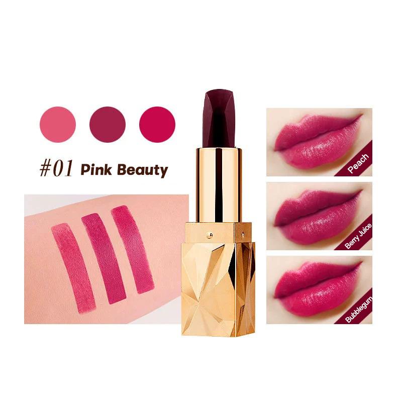 Non Stick Cup Lipstick Lip Makeup Long Lasting Makeup Fine Texture A Tricolor Lipstick Rich Tricolor Lipstick A