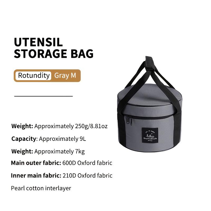 Padded Camping Cookware Storage Bag 9L/14L Shockproof Round Utensil Carry Bag  Pot Pan Organizer for Outdoor Hiking Picnic