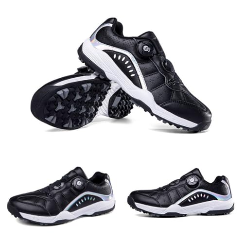 [mxcgzl] Spikeless Golf Shoes, Breathable, Dial-Type, Men's and Women's Sneakers, Leather Thick Sole, Lightweight, Durable, Comfortable, Non-Slip, Pro
