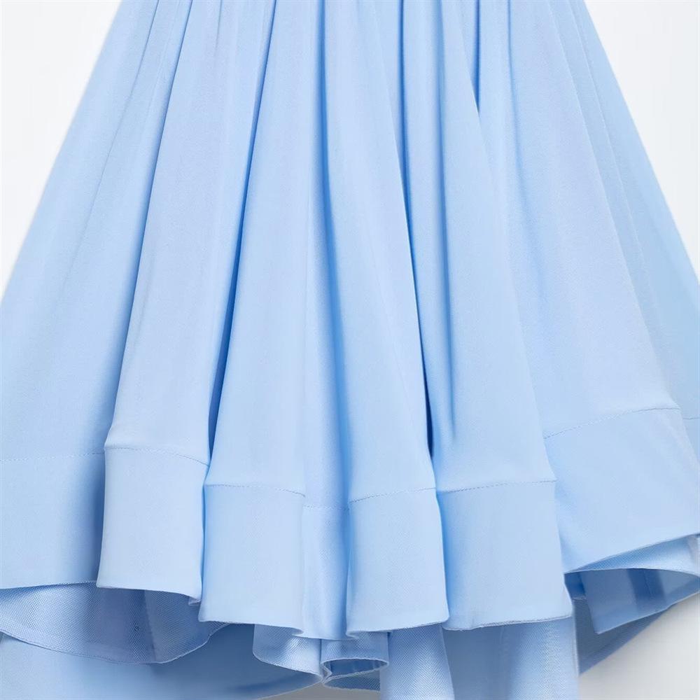 2025 Spring/Summer Women's Sweet Backless V-Neck Spaghetti Strap Swing Dress