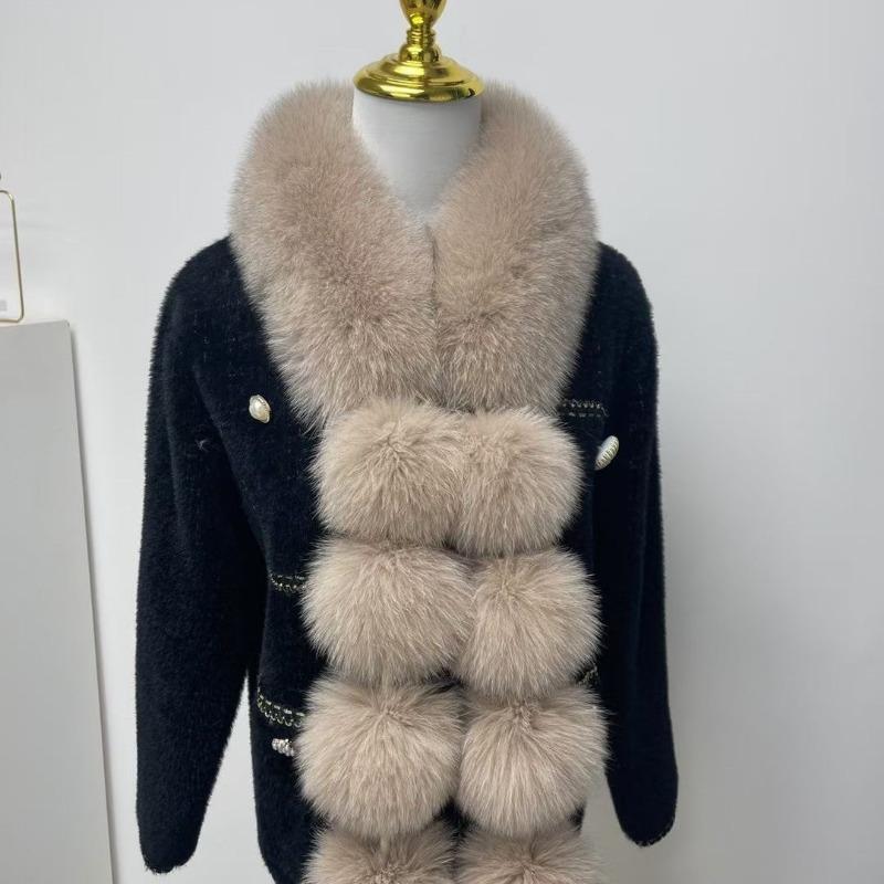 New Magnetic Imitation Fox Versatile Scarf, Women's Autumn and Winter Korean Version Light Luxury Shawl, Plush Hairball Temperament