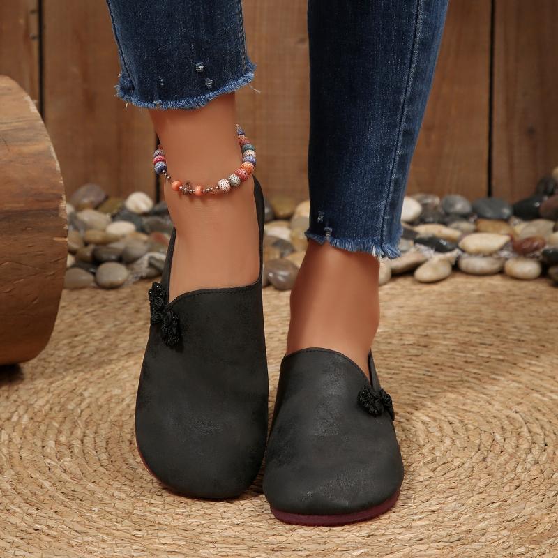 2026  Women's Shoes Flats Casual Sneakers Luxury High Quality Barefoot Women on Offer Slip-on Loafers Low Heel  Round Toe Retro