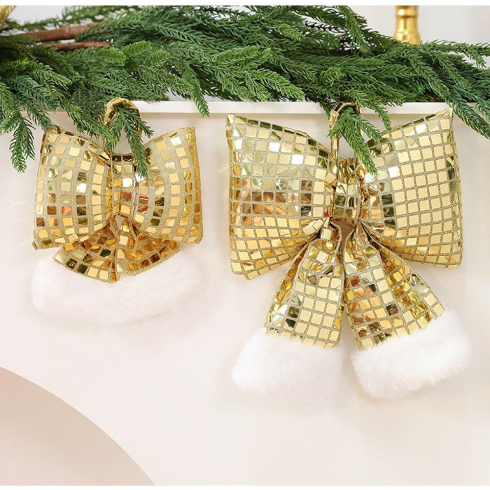 Creative Design Christmas Sequin Bow Bow Pendant Christmas Tree Ornament  Christmas Tree Decor