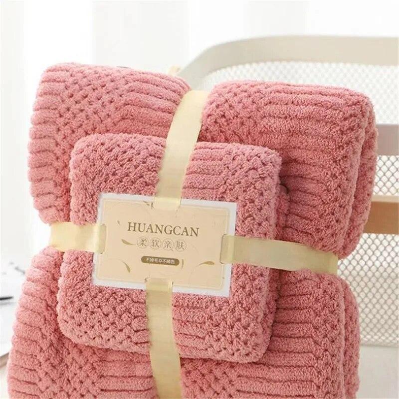 Coral Velvet Moisture Absorbing Swimming Face Hand Bath Towel Set, Ultra-fine Fiber Towel, Bathroom Towel Set