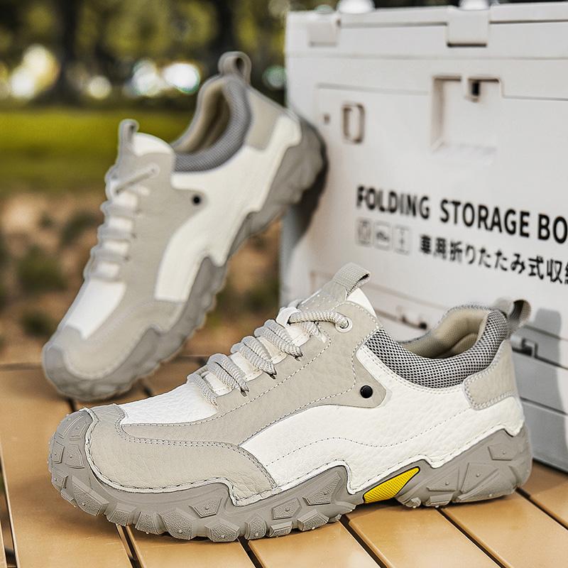 Handmade Split Leather Men's Casual Shoes Outdoor Off-road Running Shoes Anti Slip and Comfortable Men's Running Shoes