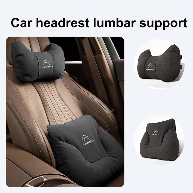 Car Headrest Lumbar Pillow Neck Waist Support Backrest Cushion For Citroen Jumper Celysee Cactus Picasso Aircross Saxo Grand aiu256