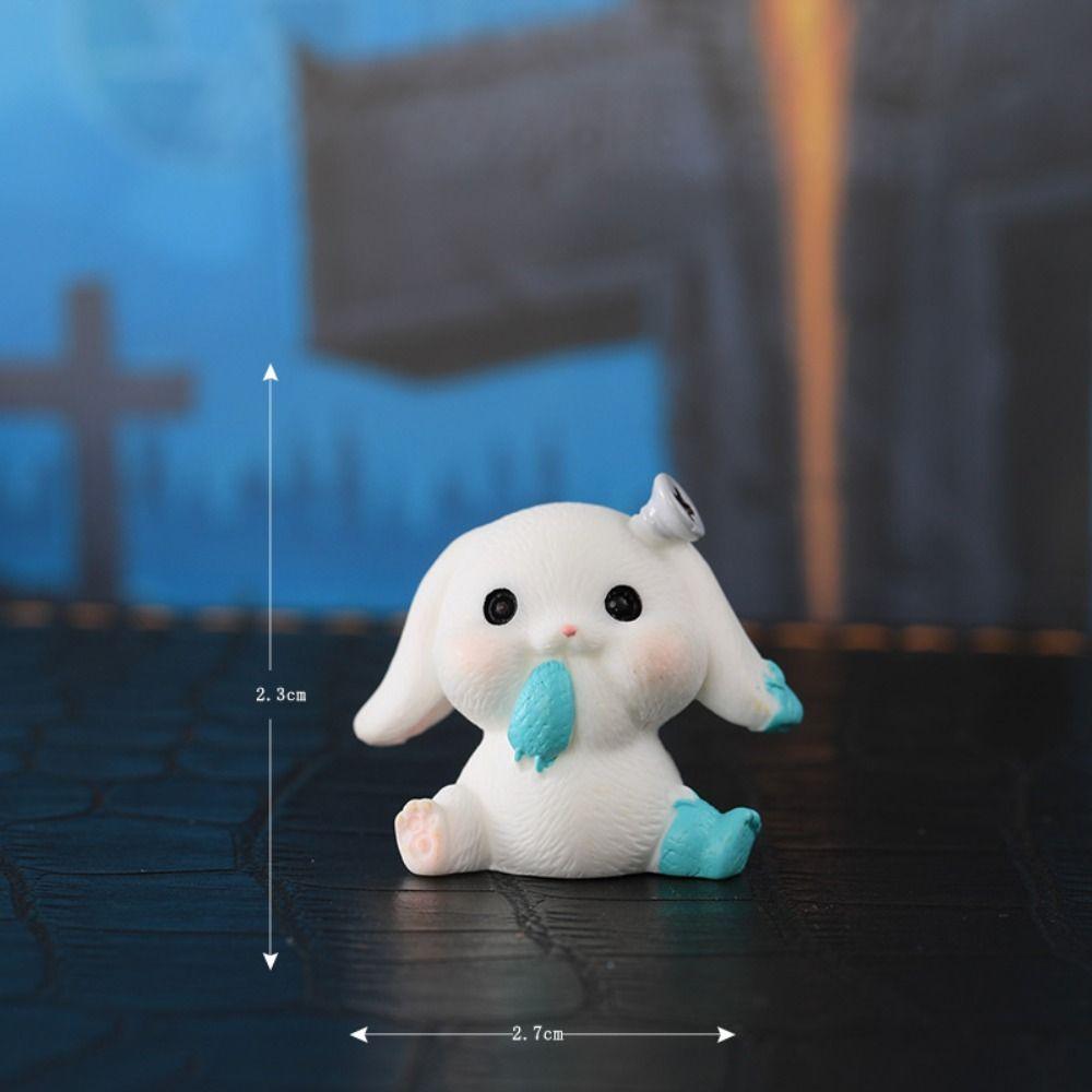 Rabbit Halloween Decorations Figurine Cartoon Rabbit Ghost Micro Ornaments  Halloween Decorations