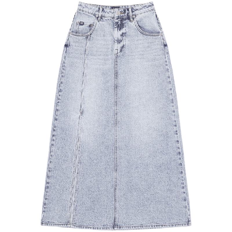Lee Women's Light Blue Tencel Denim Midi Skirt