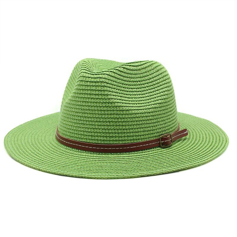 Summer Panama Straw Hat for Men Women, Wide Brim Sun Cap Beach Vacation, UV Protection Travel Hat