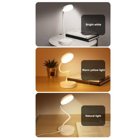 LED Night Light 3 Levels Dimmable Flicker Free Eye Protection USB Rechargeable Battery Powered Portable Touch Table Light