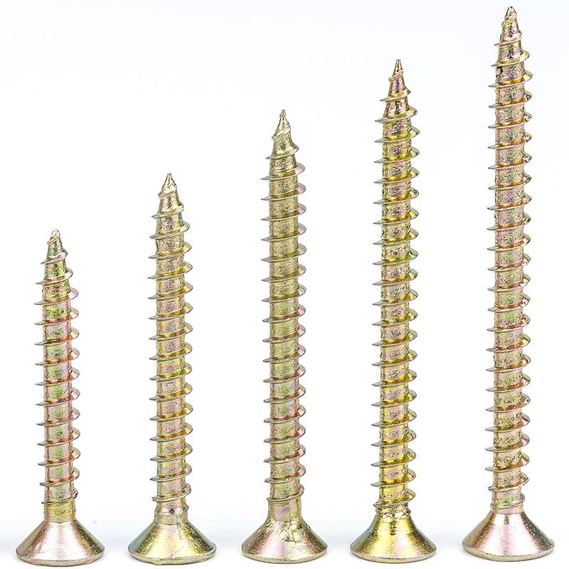 Color-Plated Zinc Wood Screws and Carpentry Nails Set
