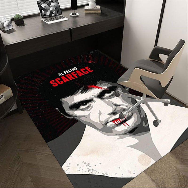1 Stück Scarface Büroteppich Stuhlunterlage Weich, Bequem, Ganzjahres, Perfekt für Zuhause, Schlafzimmer oder Bürodekoration, Perfektes Geschenk für