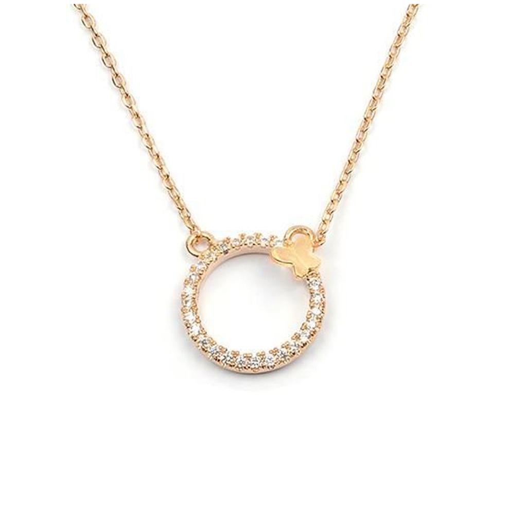 Les Trésors De Lily [M8884] - Gold-plated 'Goddess' White Gold Necklace (butterfly) - 12 Mm