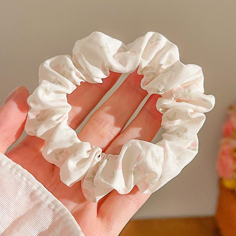Summer Small Floral Large Intestine Hair Band High Elastic Sweet Plaid Ponytail Headrope 2026 Headgear Hair Accessories