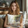 Flowers And Retro Patterns Digital Printing Pillow Cover Short Plush Suitable Living Rooms Bedrooms Sofas Throw Cushion Cover