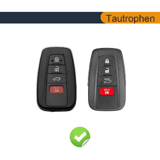 Key Fob Cover with Keychain Fit for Toyota - Highlander Corolla Prius 2018-2024 RAV4 Camry Avalon C-HR GT86 Smart Key