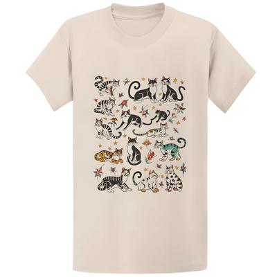 T-shirt Gatto Tatuaggio Vintage - Anni '90 Flash Tradizionale Lucky Kitty Maglietta Regalo