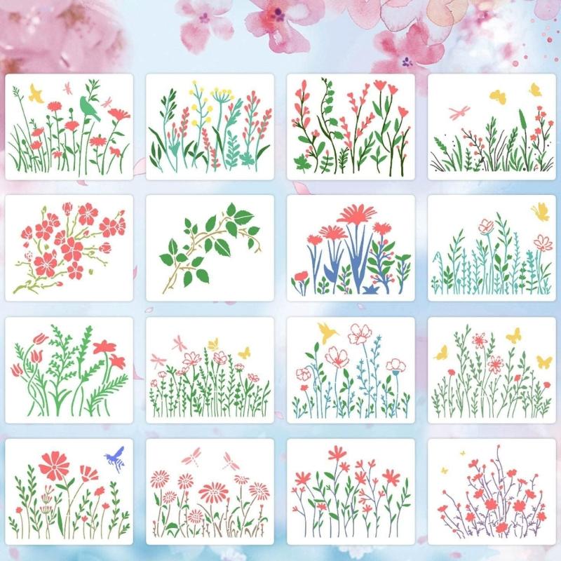 Art Stencil Set Precisions Engineered PET Stencil Template Precisions Cut For Creative Wallpaper Fabric And Canvas Use