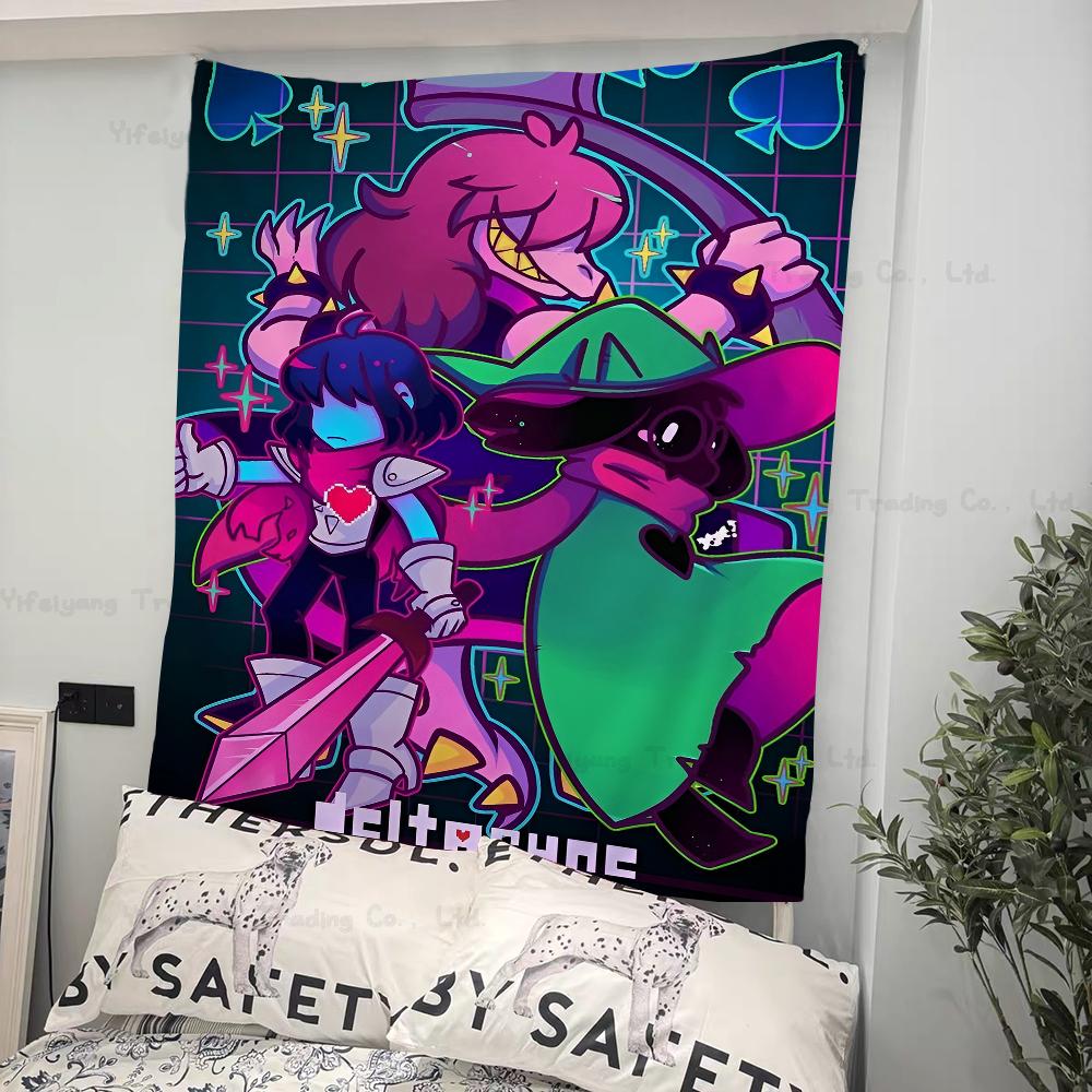 Deltarune Videohra Tištěná Velká Nástěnná Gobelínová Závěsná Tarotová Hippie Nástěnné Koberce Kolejní Umění Domácí Dekorace