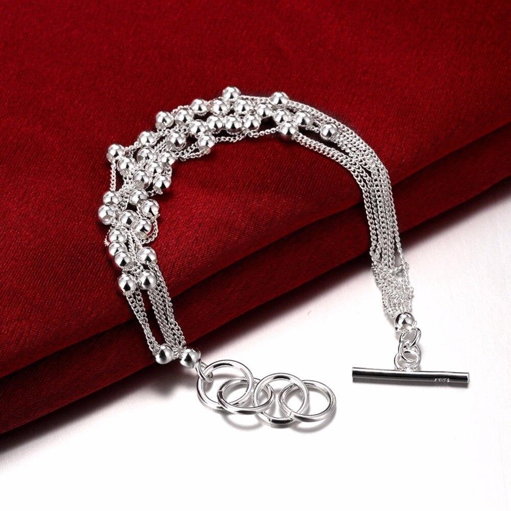 925 Silver Bracelet For Women Fine Jewelry Wholesale Real Pure Six Tassels Beads Ol Female Simple Special Brand Gift Ch101