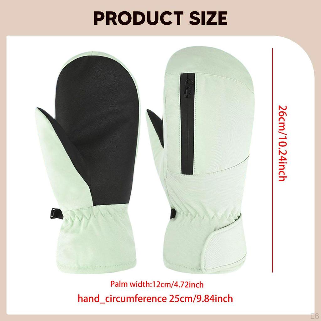 Winter Ski Mittens Adults Snow Mitts for Men Women Warm and Thick Gloves Snowboard