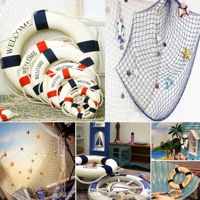 Mode nautischen Stil Willkommen dekorative rot blau Rettungsring Home Marine Strand Wanddekoration Handwerk Wohnzimmer