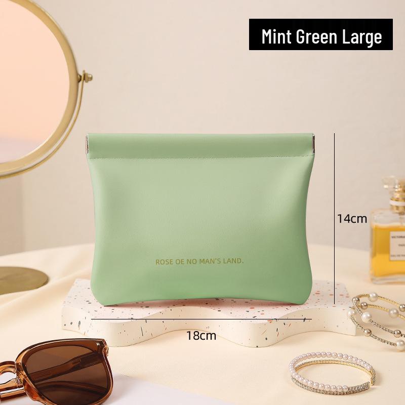 Portable Mini PU Makeup Bag with Automatic Closure for AirPods, Lipstick, and Miscellaneous Items