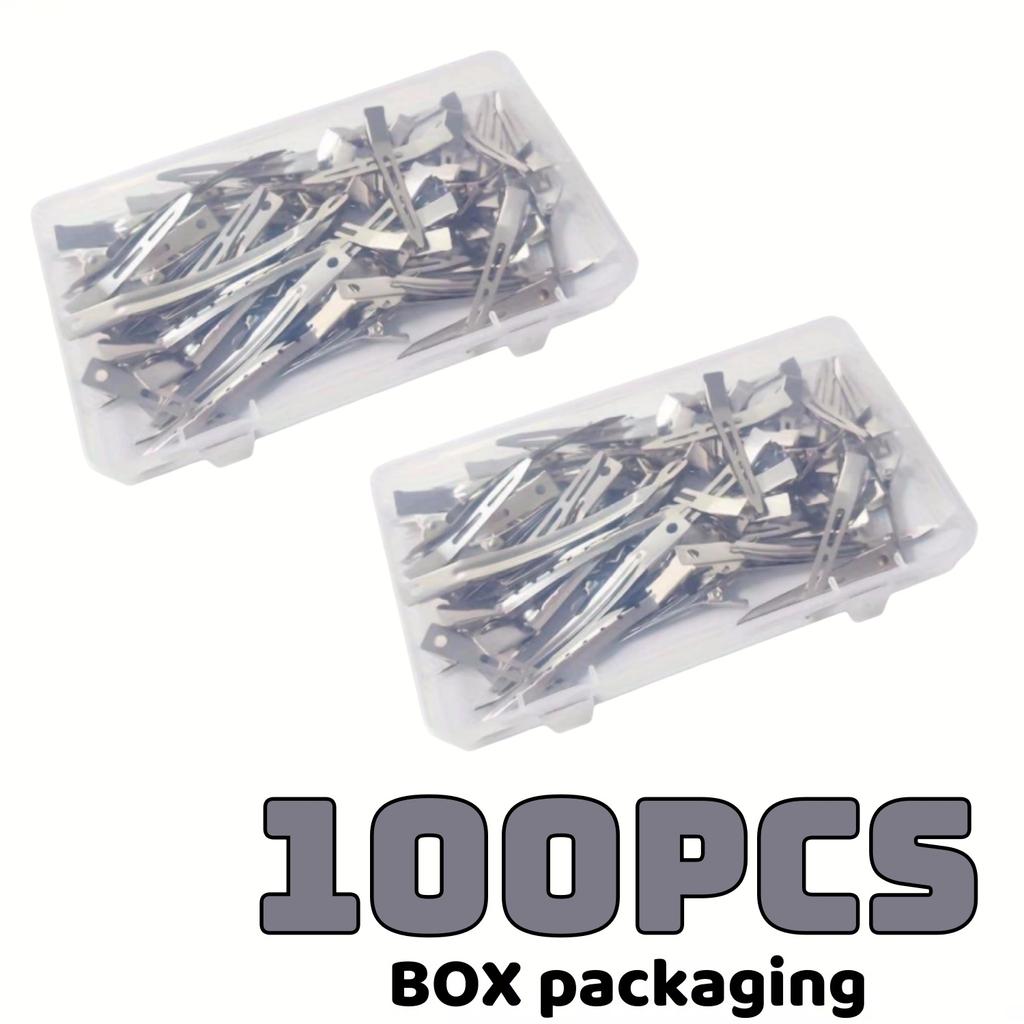 20/100pcs Positioning Metal Hair Clips Duck Billed Hairpins for Women Styling Tools Barber Hair Cut Clamps DIY Curls for Salon