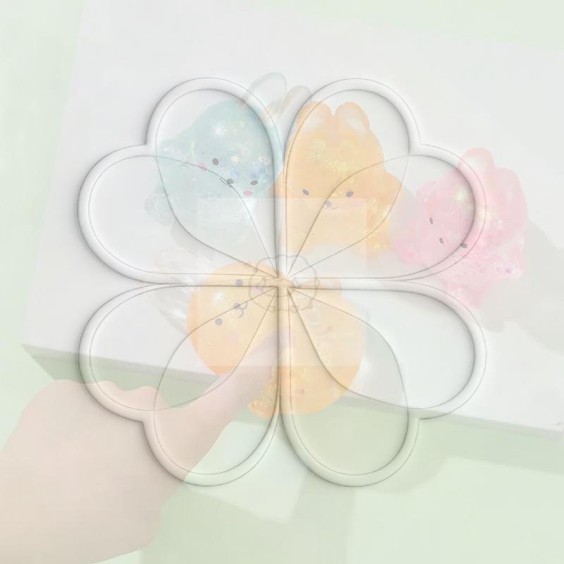 1/4Pcs Colorful Rabbit  Toy Soft Tpr Slow Rising Sequins Maltose Squeeze Fidget Stress Relief Toy For Adults