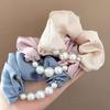 Elegant Pearls Large Scrunchie Hair Band For Women Sweet Hair Ornament Elastics Ponytail Holders Hair Tie Hair Accessories