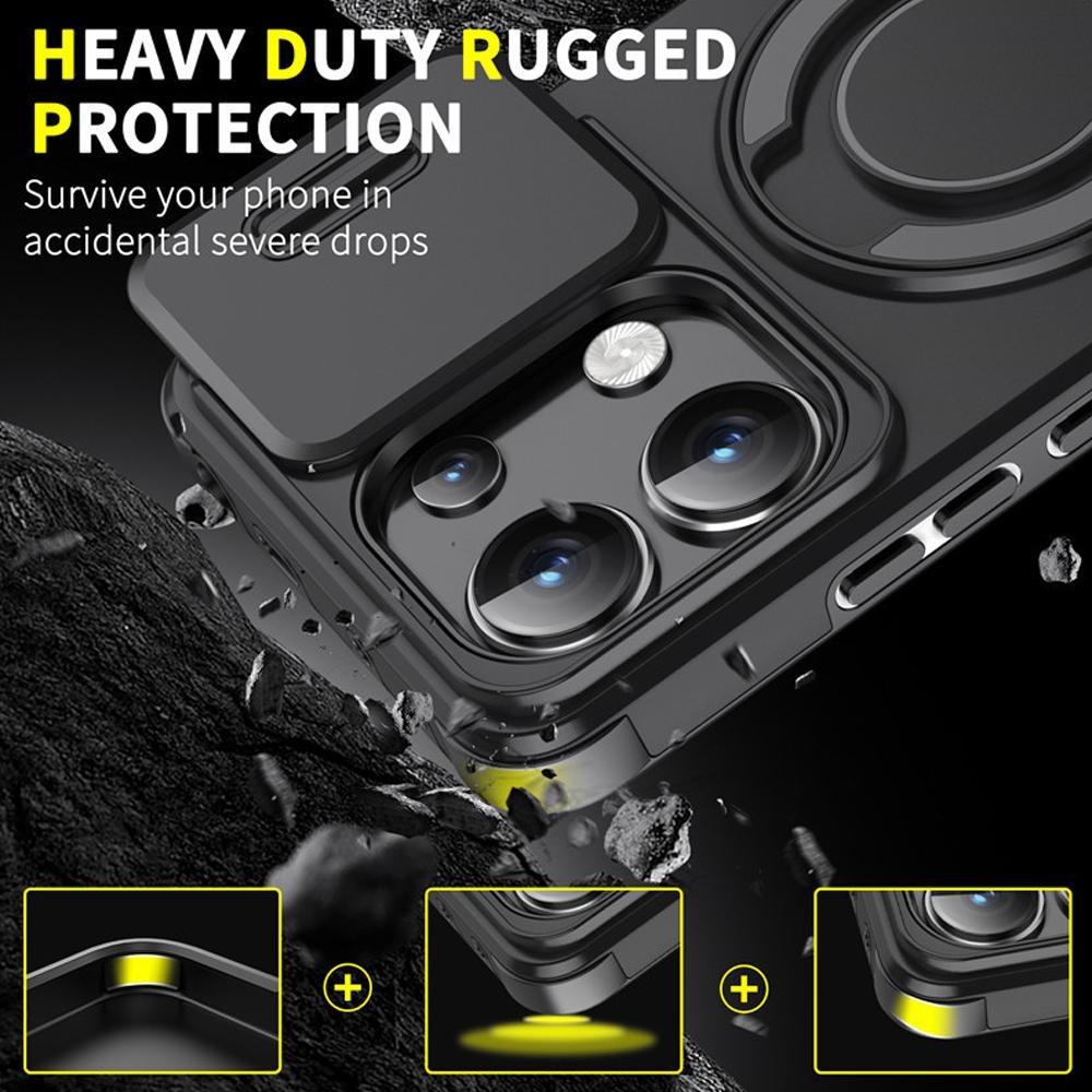 Rotating Folding Stand Matte Case For Xiaomi 14T Magnetic Armor Phone Case For Xiaomi 14T 14 T Pro Slide Camera Protection Cover
