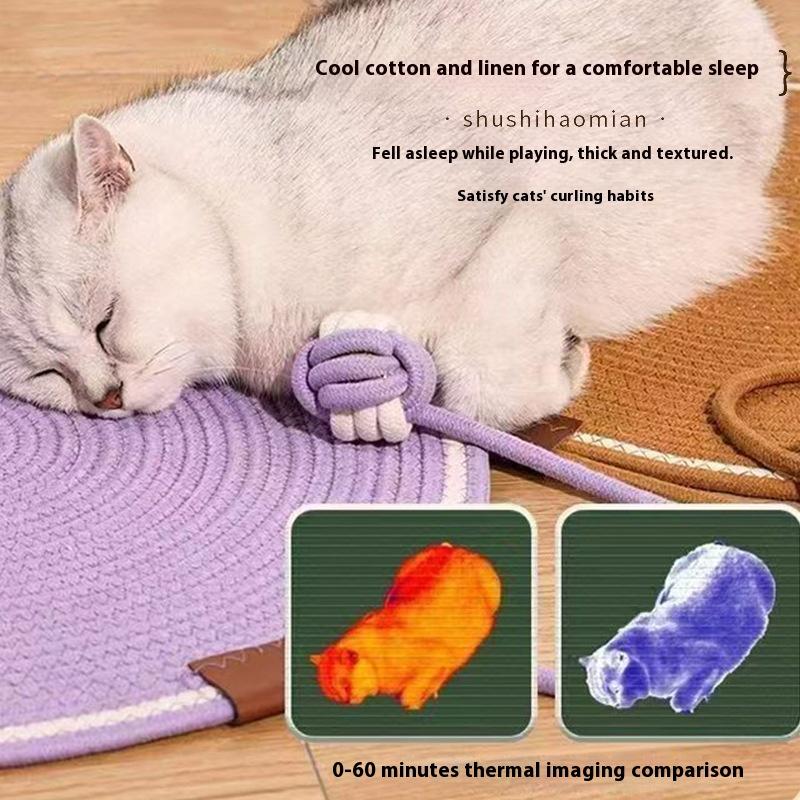 42cm Cotton Rope Cat Scratcher Board Cat Scratching Post Mat Toy Bed Mat Claw Sharpener Scrapers For Cats Grinding Nail Pad Mat