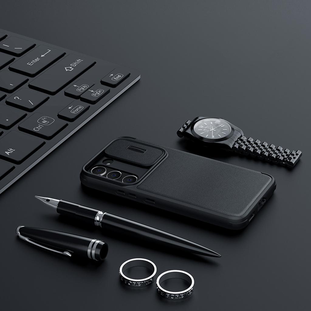 Nillkin Blue Qin Cloth Pro Flip Case with Camera Guard for Samsung Galaxy S23+