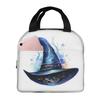 One Arcane Witch Hat Pattern Insulated Lunch Bag for Women Kids Portable Food Boxes Thermal Lunch Box Tote