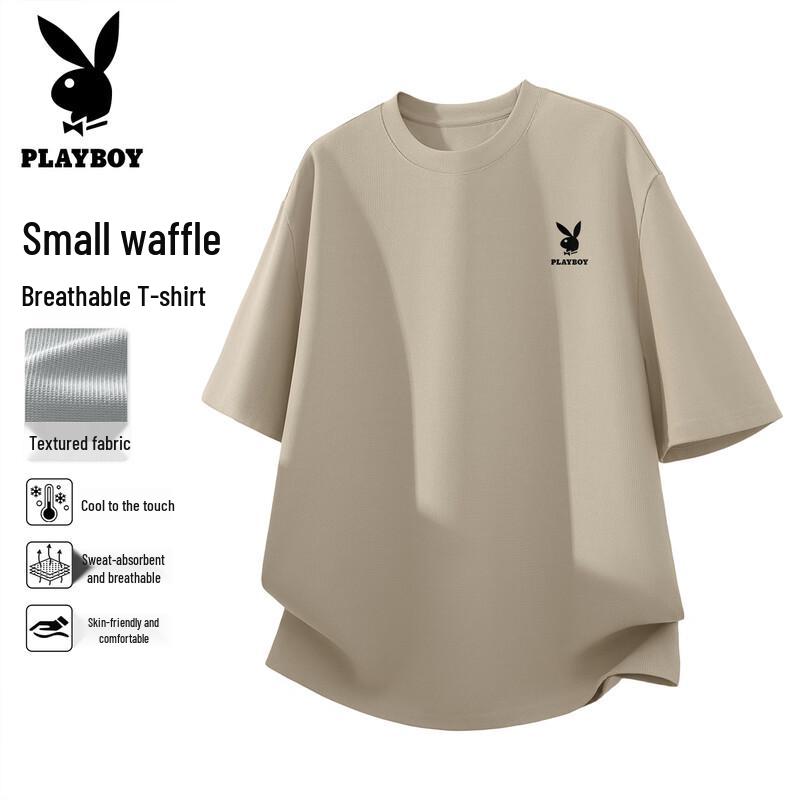 PLAYBOY Men s Waffle Knit Short Sleeve T-Shirt L (175)