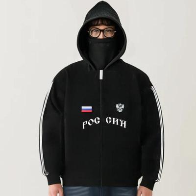 European and American New Double Hat Design Letter Hooded Sweatshirt Autumn and Winter Men's and Women's Styles