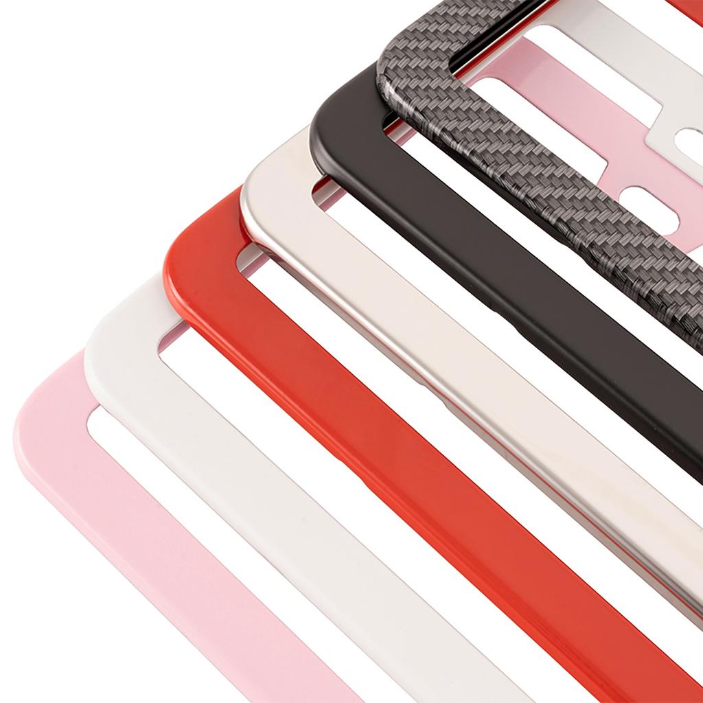 2pcs Car Parts Stainless Steel USA Flag License Plate Frame Cover For USA Standard Car License Plate Holder